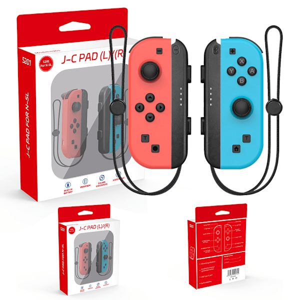 NS med fjernvekkingsfunksjon venstre og høyre håndtak joycon lite håndtak NS vert håndtak SWITCH Bluetooth håndtak Red + Blue + Bracelet