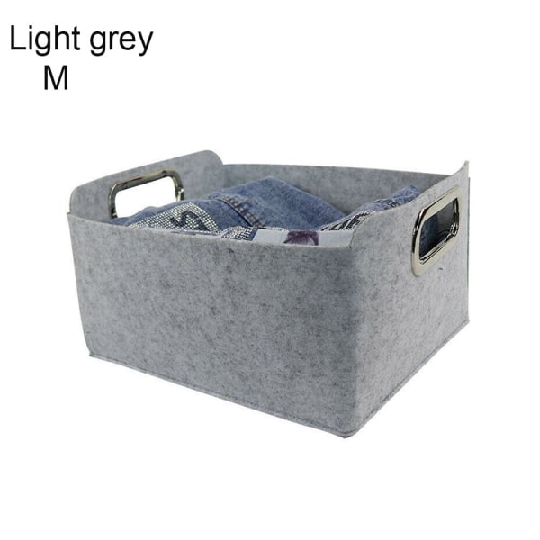 Filt Oppbevaringskurv Klær Organisering Diverse Beholder LYS Lys grå M Light grey M