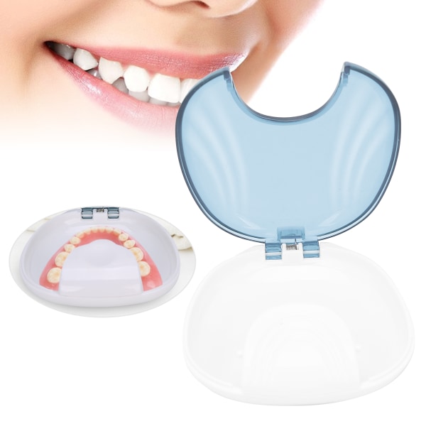 Kannettava hammasproteesilaatikko väärennettyjen hampaiden suojus cover säilytyslaatikko hampaiden korjauspidike harmaa