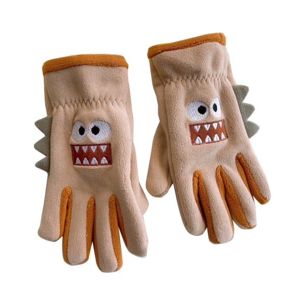 Cartoon Fleeve-handskar Varma og stilig håndskar Perfekt utendørskompis Det må for barn Hold deg varm og ha kul Slitstark YL01 Khaki