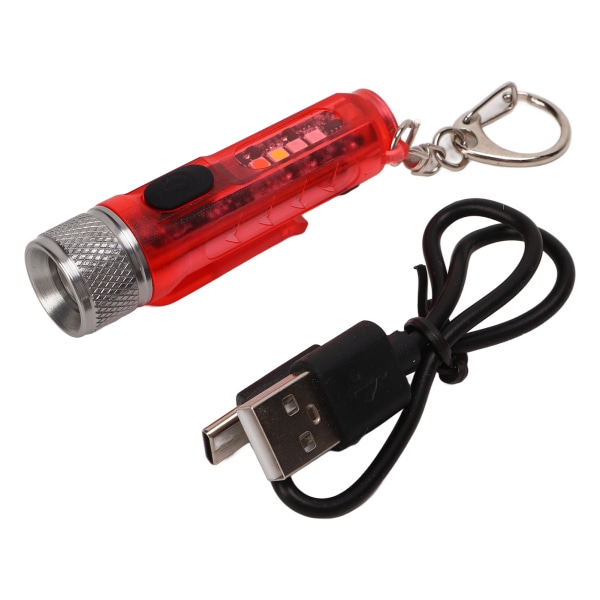 Mini Ficklampa Bärbar Lättvikts Multi Light Modes Ficklampa för utomhusridning Vandring Camping Fiske Röd