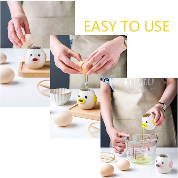 2 st Äggseparator Äggule Separator, Keramisk Kreativ Cu