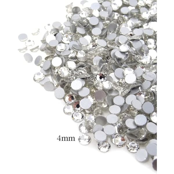 1440 stk 4 mm SS16 glitrende runde flatback rhinestones krystaller, ikke-selvklebende