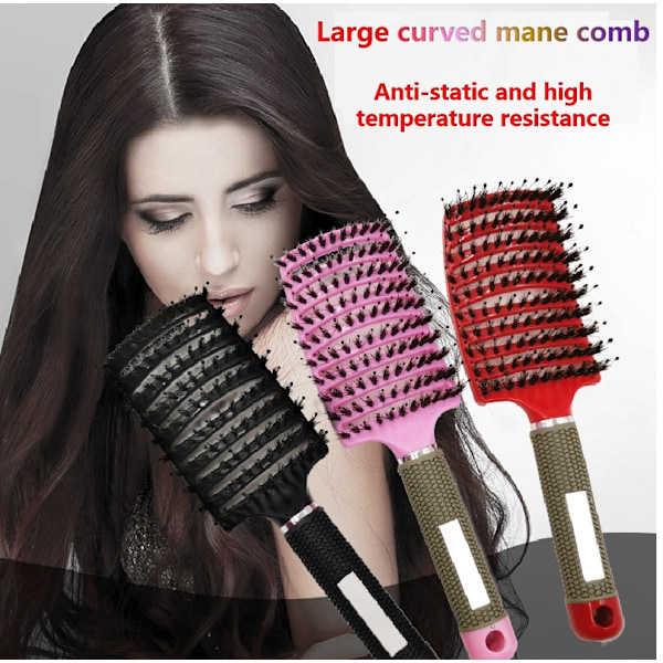 2 stk Buede Hårbørster Define Styling Brush, Krøllet Hårbørste, Hårstylingbørste for å Gre ut, Forme og Definere Krøller for Kvinner og Jenter