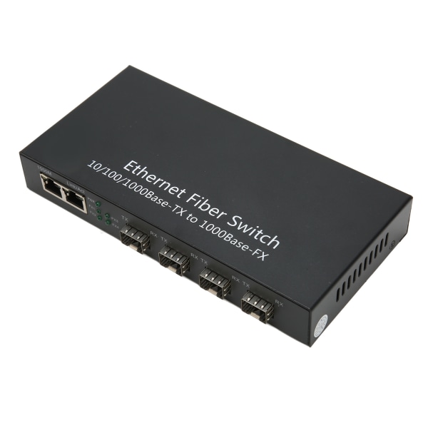 SFP Ethernet -kuitukytkin Jopa 120 km 4 optinen portti 2 sähköportti 10 100 1000 M Ethernet Fiber -lähetin-vastaanotin 100-240 V EU-pistoke