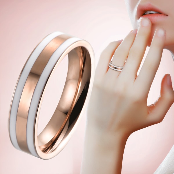 Simple kvinder titanium stål vielsesringe mode par elskere ringe (kvinder 10 #)