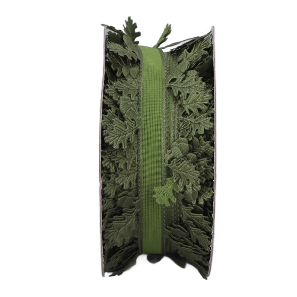 1,6 tuuman leveä nauha lahjapaperi, lehtien muotoinen kiinteä tee-se-itse hääkoristelunauha vihreä
