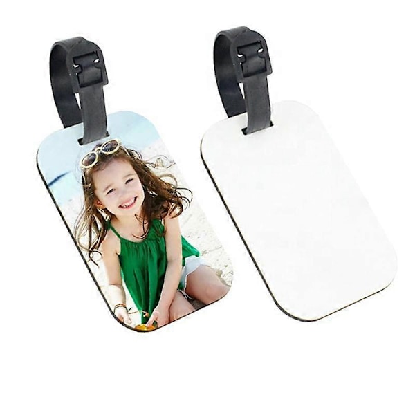 10 stk. Sublimering Blank Bagasjelapper Hvite Blank Reiseveske Bagasjelapper med Stropp Dobbeltsidig Su.pa