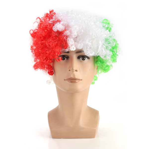 2018 Football Fan Explosion Wig Funny Festival Party Eksplosiv hovedparyk Italien