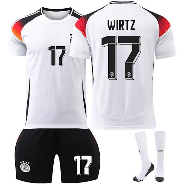 UEFA Euro 2024 Tyskland Fotballdrakt Kit 10 Musiala 13 Muller 8 Kroos 7 HAVERTZ NO.17 WIRTZ NO.17 WIRTZ XS