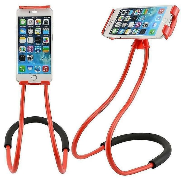 (Röd) Universal Lazy Hanging Neck Mobiltelefon Hållare Mount Stand Desktop iPad Bädd Soffa Selfie