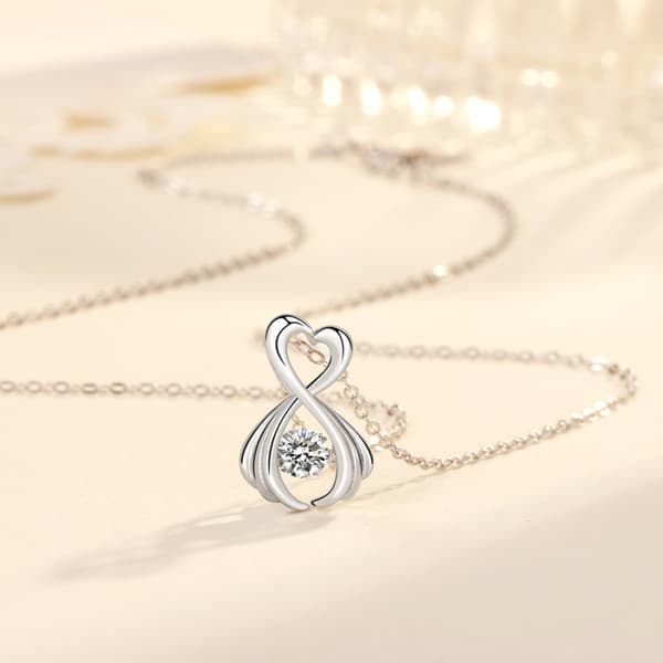 Långt halsband ny design svanentanglement diamanthänge, inklusive