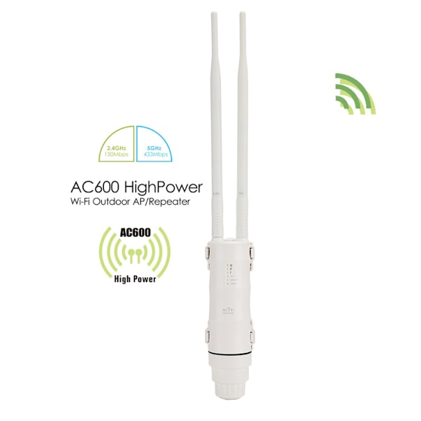 Trådlös WiFi-förlängare Hög Effekt Utomhus AP-repeater AC600 Dual Band 2.4G 5G