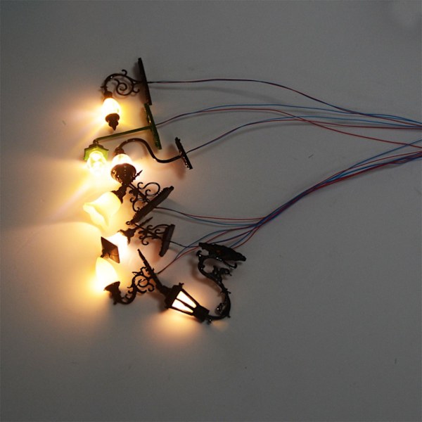 1/2/3/5 5x antik miniatyr vägglampa för DIY-tillbehör Stil A Style A 1Set
