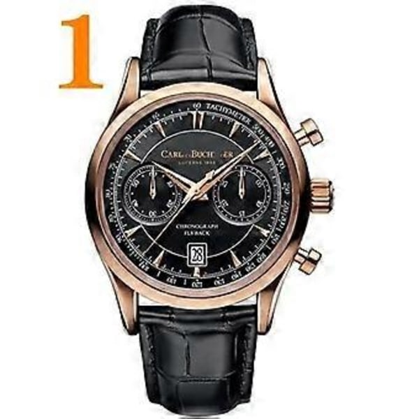 Ny Carl F. Bucherer Klocka Marley Dragon Flyback Chronograph Grå Blå Urtavla Topp Läderrem Quartz Herrklocka 222