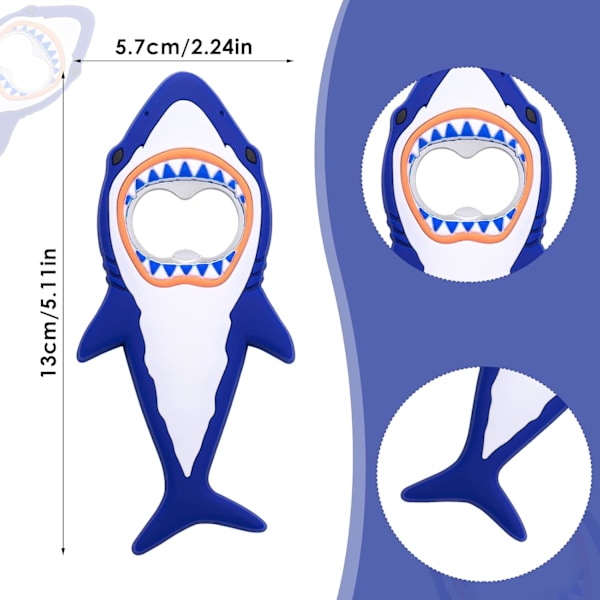 Hajflasköppnare, Kreativ Haj Kylskåpsmagnet Cartoon Ocean Animal Ölflasköppnare Bärbar Hajkorkskruv