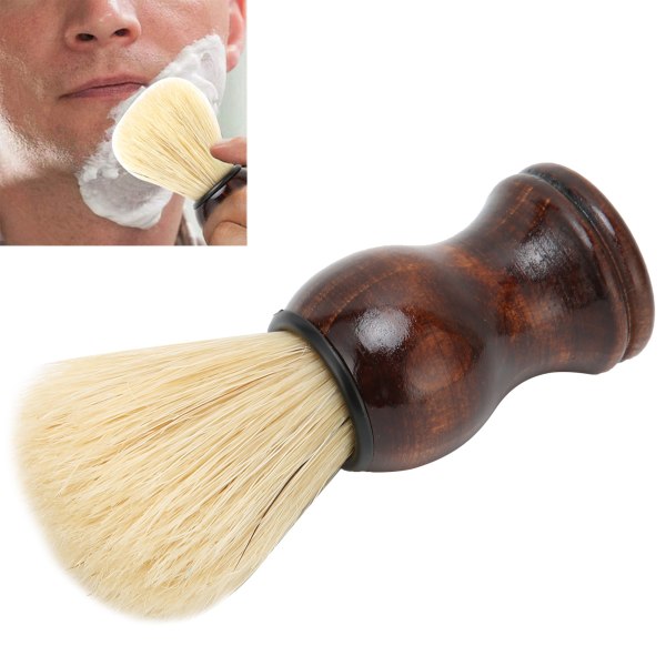 Lett skjeggbarberbørste Trehåndtak Barberbørste Skjeggbarberingsbørste