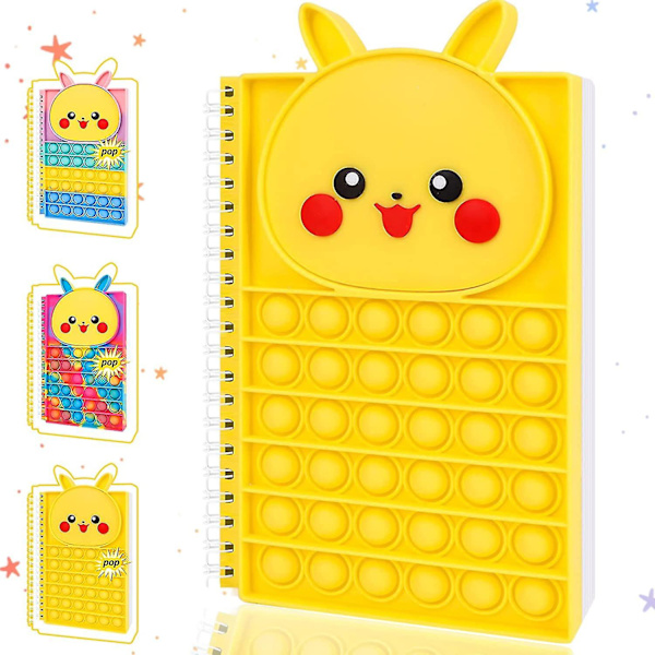 Pop Bubble Fidget Anteckningsbok, Popper Anteckningsbok För Flickor Pojkar, Stressavlastande Fidget Notes Arbetsbok För Barn Skola Hemma Högskola Kontor(regnbåge) Yellow-1 Pcs