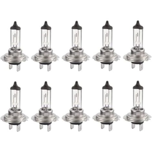 10 stk. Halogenpære Led 12V H7 55W, Holdbar varm hvid pære Fjernlys/nærlys til bil.pa