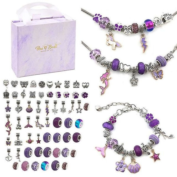 64st gör-det-själv-armband jul smycken smycken maker kit presenter Purple