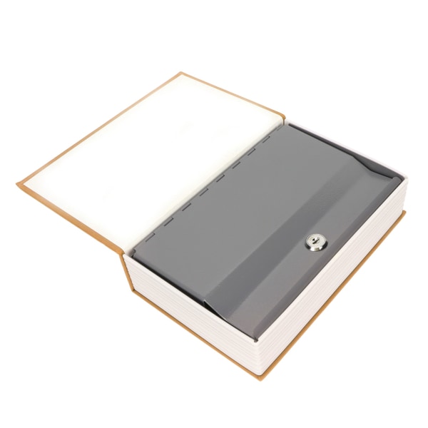 Book Safe Rustfri Stål Liner Dekorativ ABS Materiale Humaniseret Design Beskyttende Soft Touch Sparekasse med Key Brown