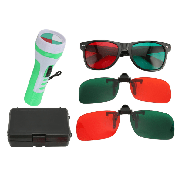 Værd 4 prikker rødgrønne briller Komplet filtrering Øg farvekontrast Undgå afvigelse Professionel oftalmologisk tester