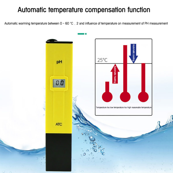 Digital PH Meter Tester LCD Display Vattenkvalitetsmätare Hög noggrannhet Aquarium Water Test