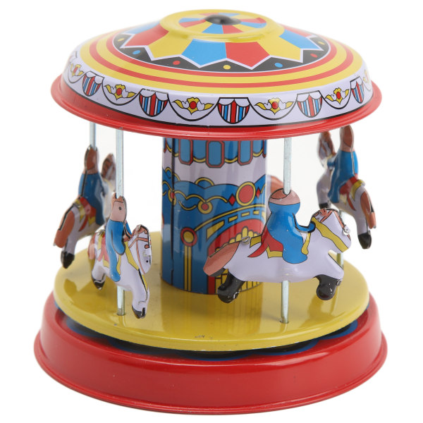 Karusellihevonen Wind Up Lelut Retro Käsintehdyt Mielenkiintoisia Pyöriviä Karuselli Hevonen kellokoneistoleluja syntymäpäivälahjojen koristeluun