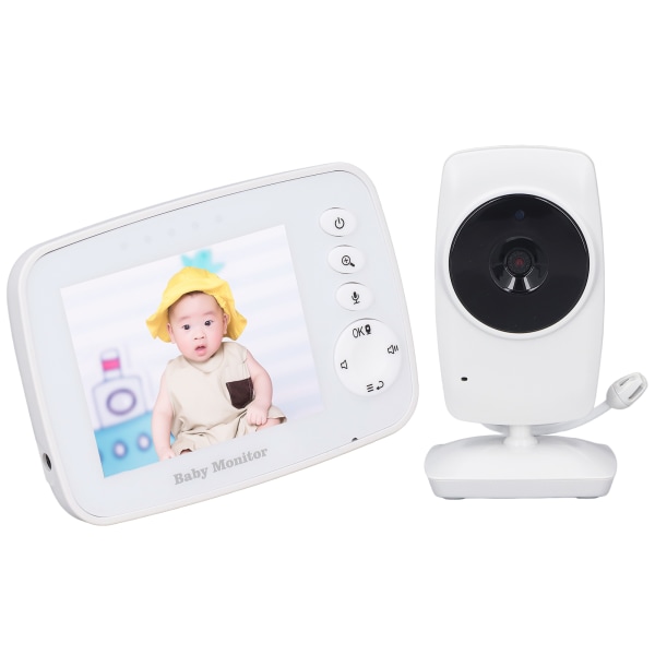 Babymonitor med kameralyd Trådløs fjernkontroll High Definition Monitoring Motion Sound Detection Hjemmemonitor 100?240V EU-plugg
