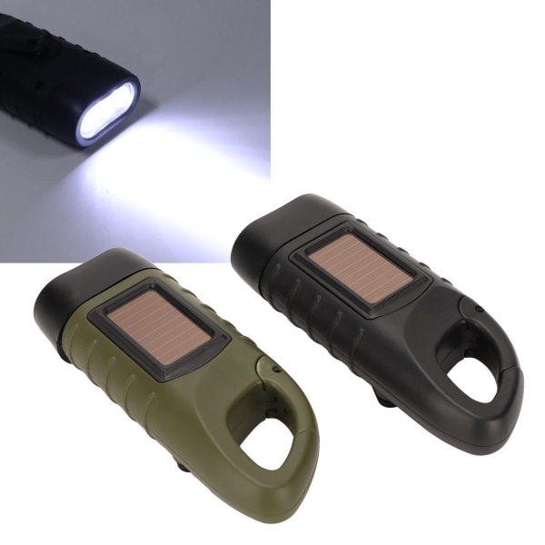 2 kpl käsikampeilla aurinkovoimalla toimiva taskulamppu Ladattava LED-taskulamppu hätätilanteisiin selviytymiseen ulkoiluretkeilyyn