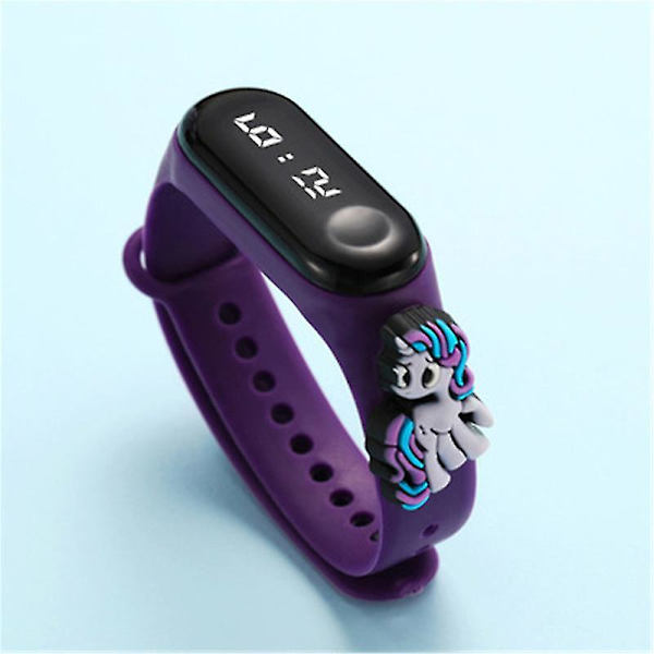 LED Tegneserie Barn Vandafvisende Elektronisk Ur Student Sport Touch Ur Til Piger Drenge Green Cactus