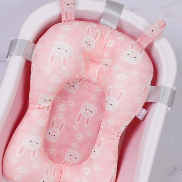 Baby Flytande Halksäker Justerbar Andas Net Spädbarnsbadkudde Rosa