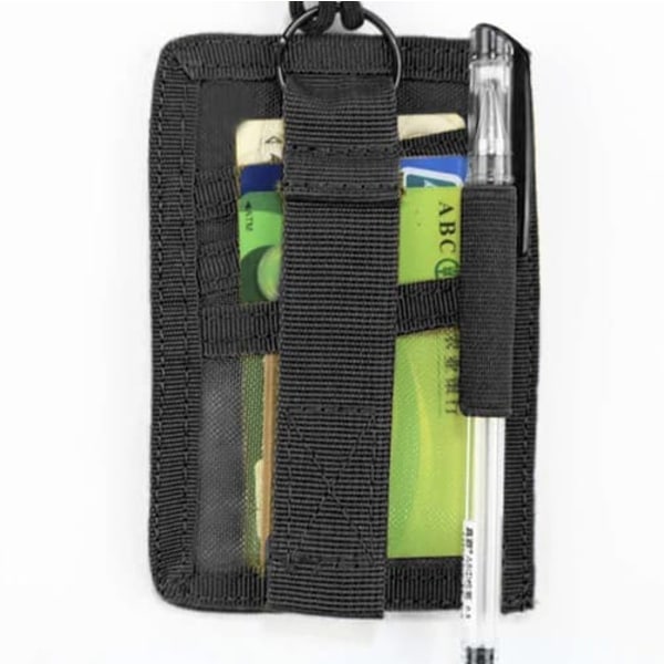 Travel Wallet with Window | Wallet and ID Card Holder with Neck Strap Black—pa