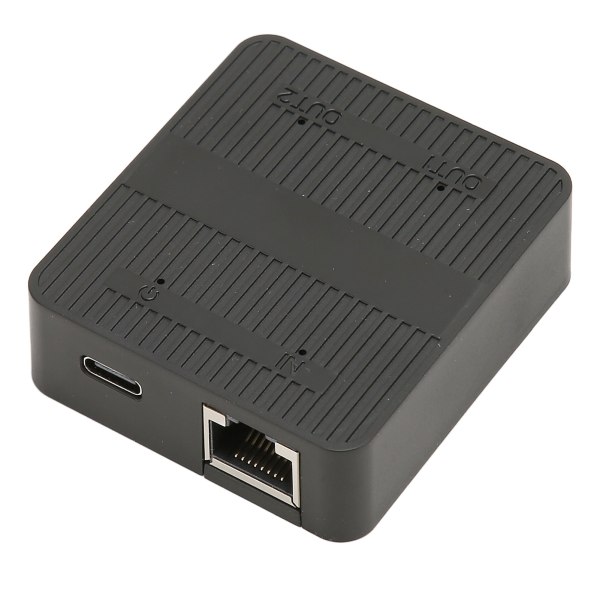 Ethernet Splitter RJ45 1 In 2 Out 1000Mbps USB C Strømsikker Stabil Signal LAN Splitter med USB-kabel for Switch TV PC