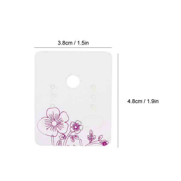 100 kpl kukkakuvioinen korvakoru pakkauskortti korvanappula näyttökortti korutarvike (3,8 x 4,8 cm)