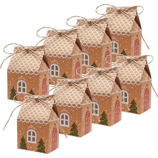 20 st Julgranspresentaskar, Premium Kraftpapper Godispåsar Presentförpackning Dekoration