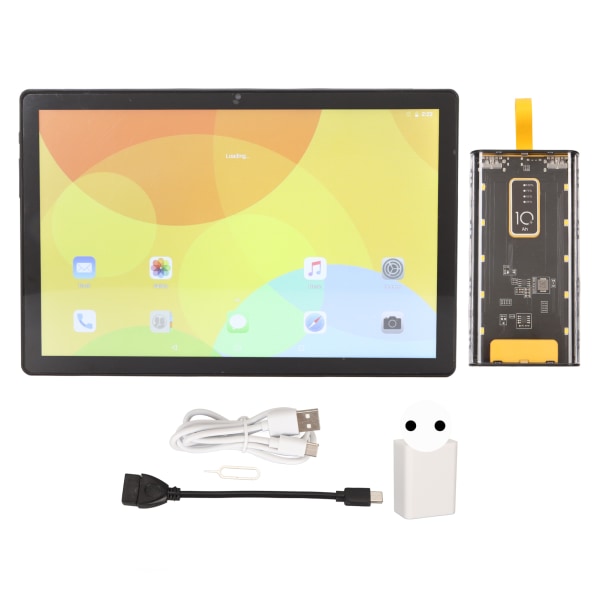 10,1 Tommer Tablet til Android 11,0 Tablet 1920X1200 Opløsning 8 Core 12GB RAM 256GB ROM 5G WIFI Sort EU-stik