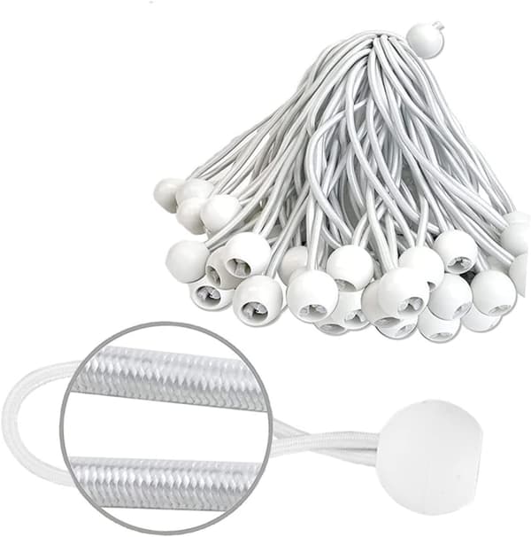 50 stk. elastiske reb polypropylen studsbold hvid dribling hvid