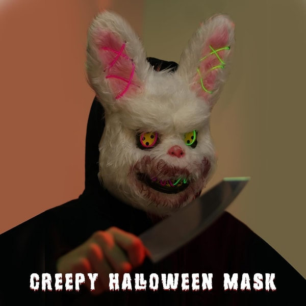 Desdfcer Halloween-mask, läskig Halloween-mask för kvinnor och män, Halloween-kaninmask Skräckmask Scary Mask