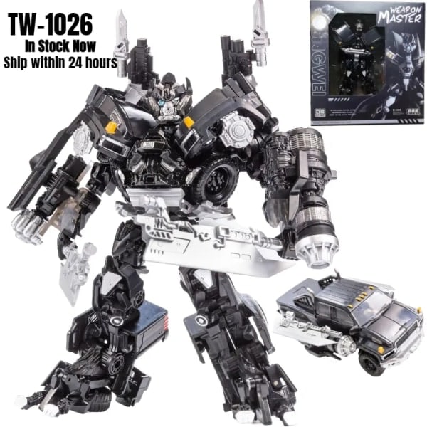 I lager Transformation BAIWEI TW1026 TW-1026 TW-1026B TW1026B Ironhide KO SS14 Weaponeer LS09 Alloy Film Robot Action Figure TW1026 Utan Låda