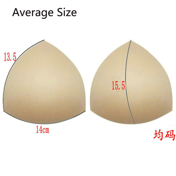 3 par trekantede BH-puter med skum på brystet