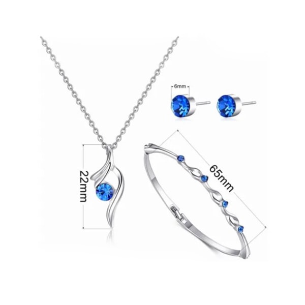 Kvinnor Halsband Örhänge Armband Smycken Set Jewelley Tillbehör för födelsedagsfest