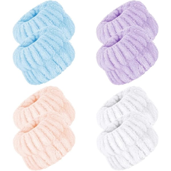 8 stk Håndledsbånd til ansigtsrensning Mikrofiber Håndledsbånd Vaskehåndklæde Spa Håndledsbånd til ansigtsrensning Absorberende