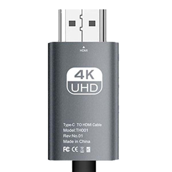 Typ C till HD Multimedia Interface Kabel Stöd 4K 16Gbps Typ C till HD Kabel DP Alternativt läge för TV-skärm Svart