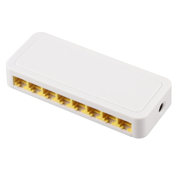 8 Port Ethernet Switch Professional Silent Operation Plug and Play LAN RJ45 Splitter til hjemmekontor 100?240V EU-stik