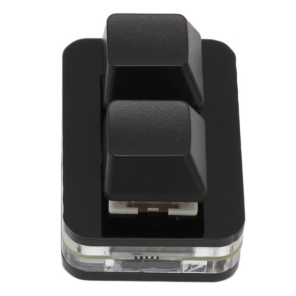 USB 2-tangenter Minitangentbord Anpassad RGB LED-bakgrundsbelysning Makroprogrammeringstangentbord för Windows för OS X för Linux Svart