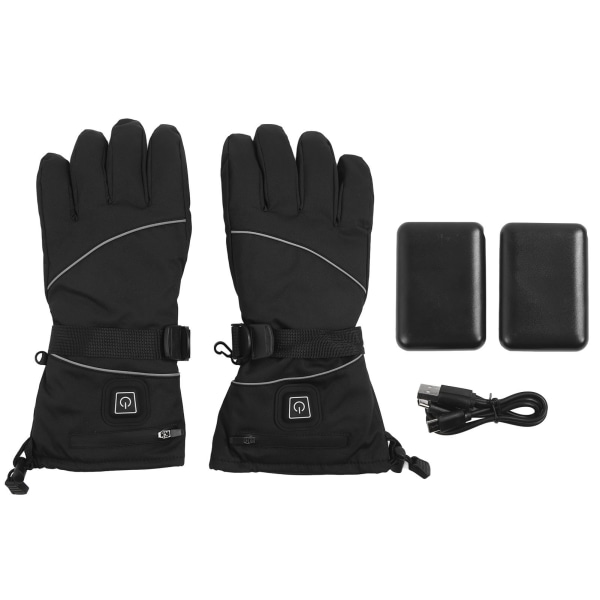 USB uppvärmda handskar för män kvinnor 3 justerbara nivåer utomhus inomhus eluppvärmd handske för klättring Fotvandring Cykling Svart