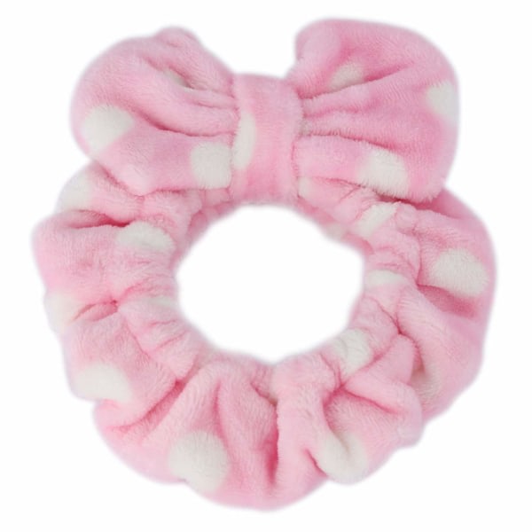 Kosmetisk hårbånd for å vaske ansiktsdusch Spa pannband Justerbart elastisk hårbånd med rosett (rosa)