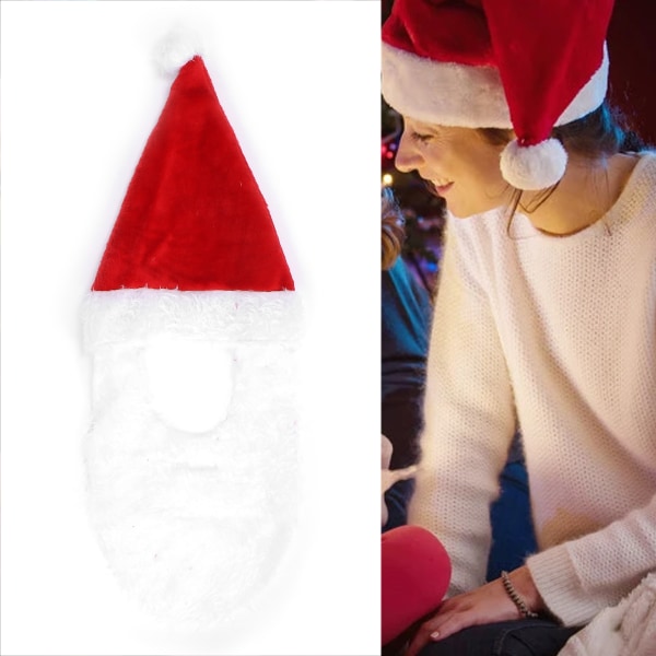 Joulupukin partaasu Cosplay-simulaatio, valkoinen valeviikset jouluksi