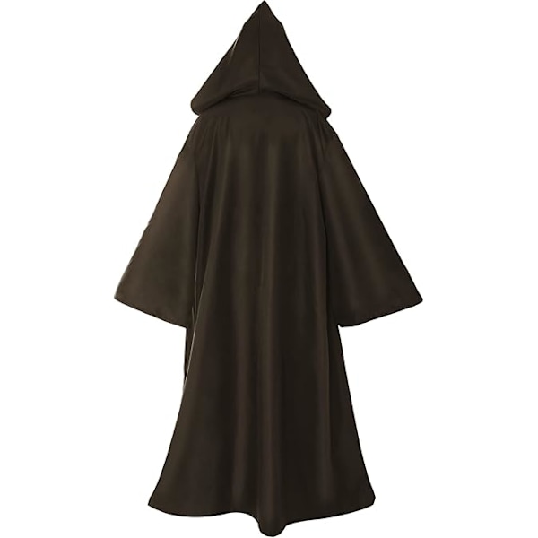 Svart kappa med huva för vuxna och barn, unisex vampyrkappa, Darth Vader-dräkt, halloweenkostym, häxkappa, jediklänning, lång kappa för halloween